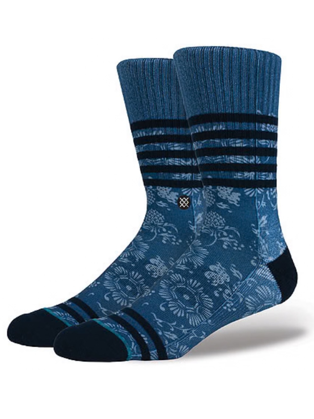 $12❤️‍🔥 Stance BRIAR Periwinkle Floral Crew Socks LARGE L NEW Mens
